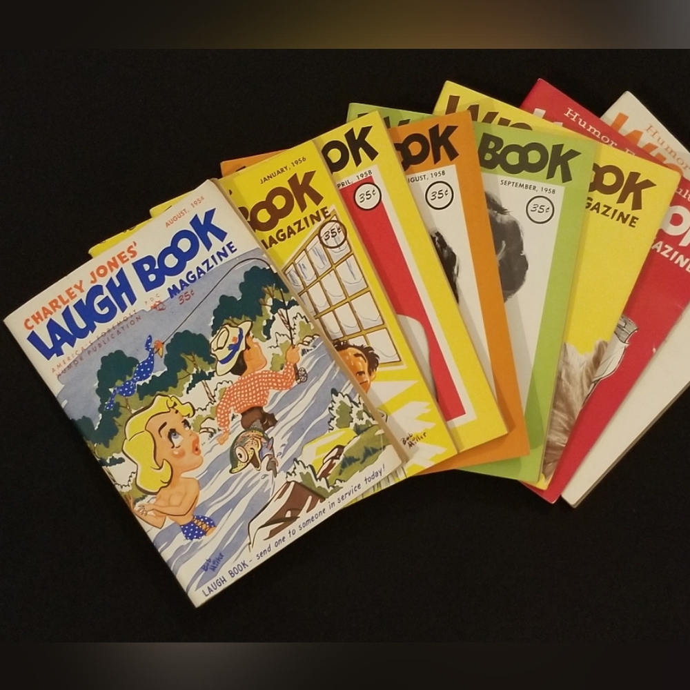 Bundle of eight (8) vintage Charley Jones' Laugh Book Magazine's, 1954-1960